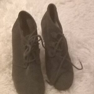 Gray Suede Ankle Boots